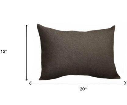 Set Of Two 20" X 12" Black Polyester Zippered Pillow