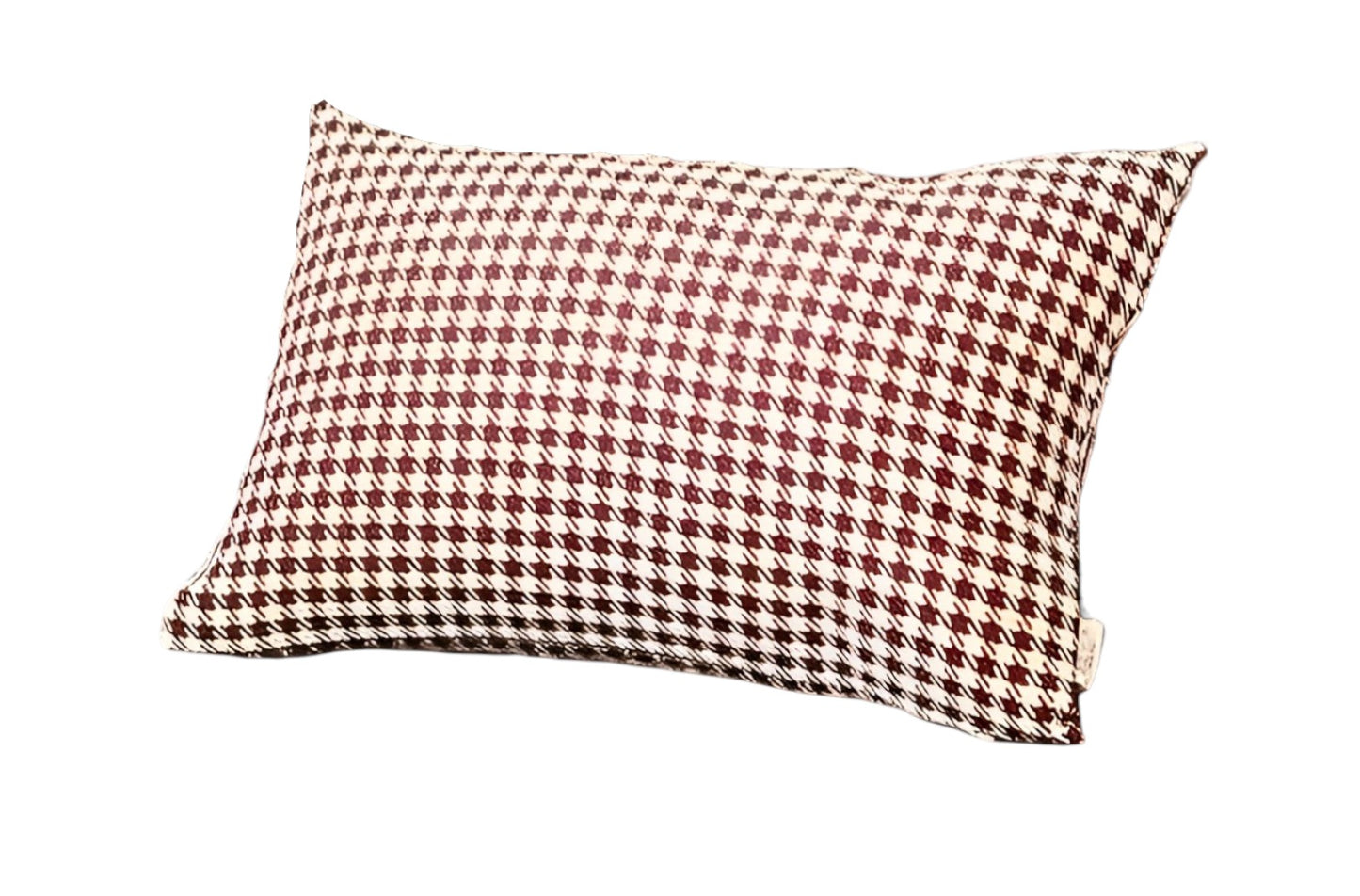 Set Of Two 20" X 12" Red Polyester Houndstooth Zippered Pillow