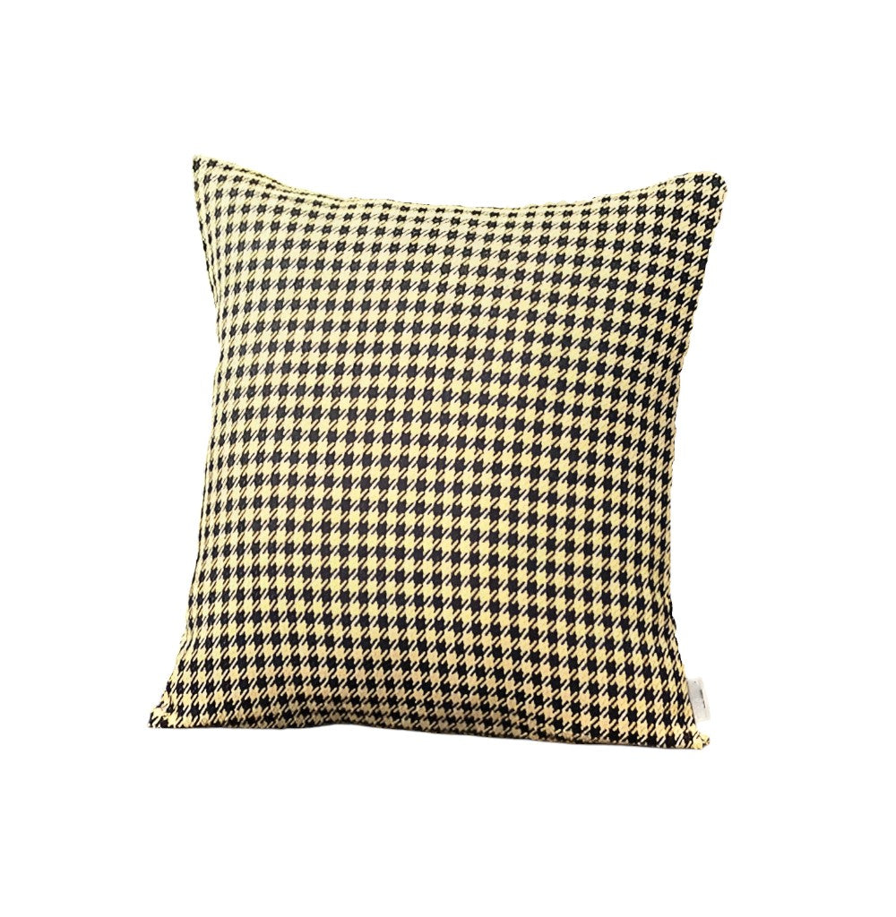 Set Of Two 18" X 18" Yellow Polyester Houndstooth Zippered Pillow