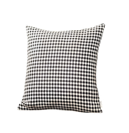 Set Of Two 18" X 18" Grey Polyester Houndstooth Zippered Pillow