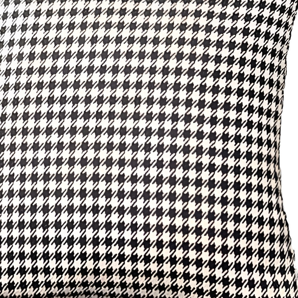 Set Of Two 18" X 18" Grey Polyester Houndstooth Zippered Pillow