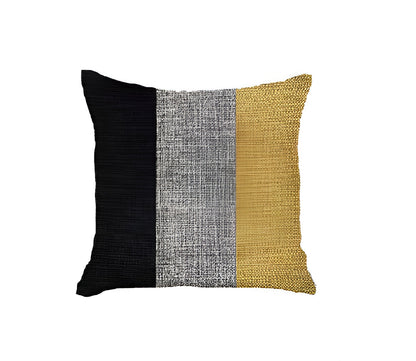 Set Of Two 18" X 18" Grey And Black Geometric Zippered Handmade Polyester Throw Pillow