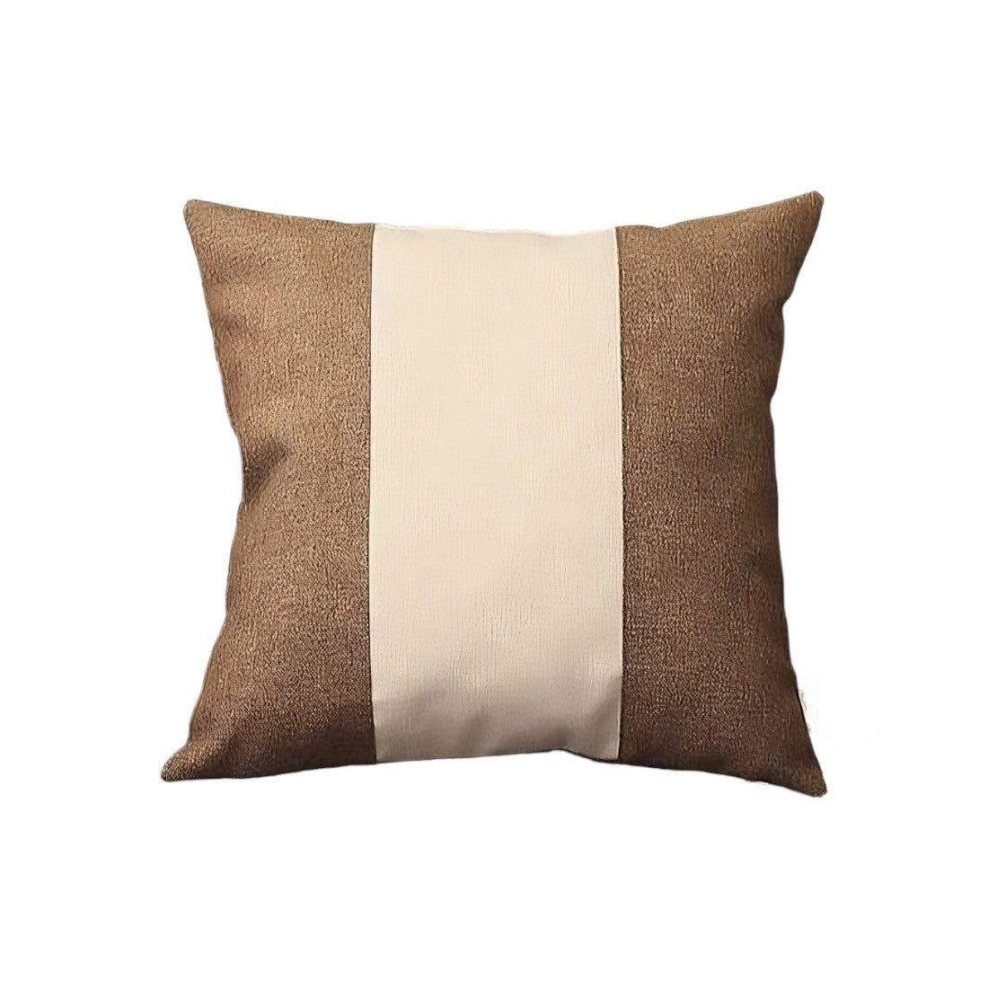 Set Of Two 18" X 18" Brown And Grey Polyester Geometric Zippered Pillow