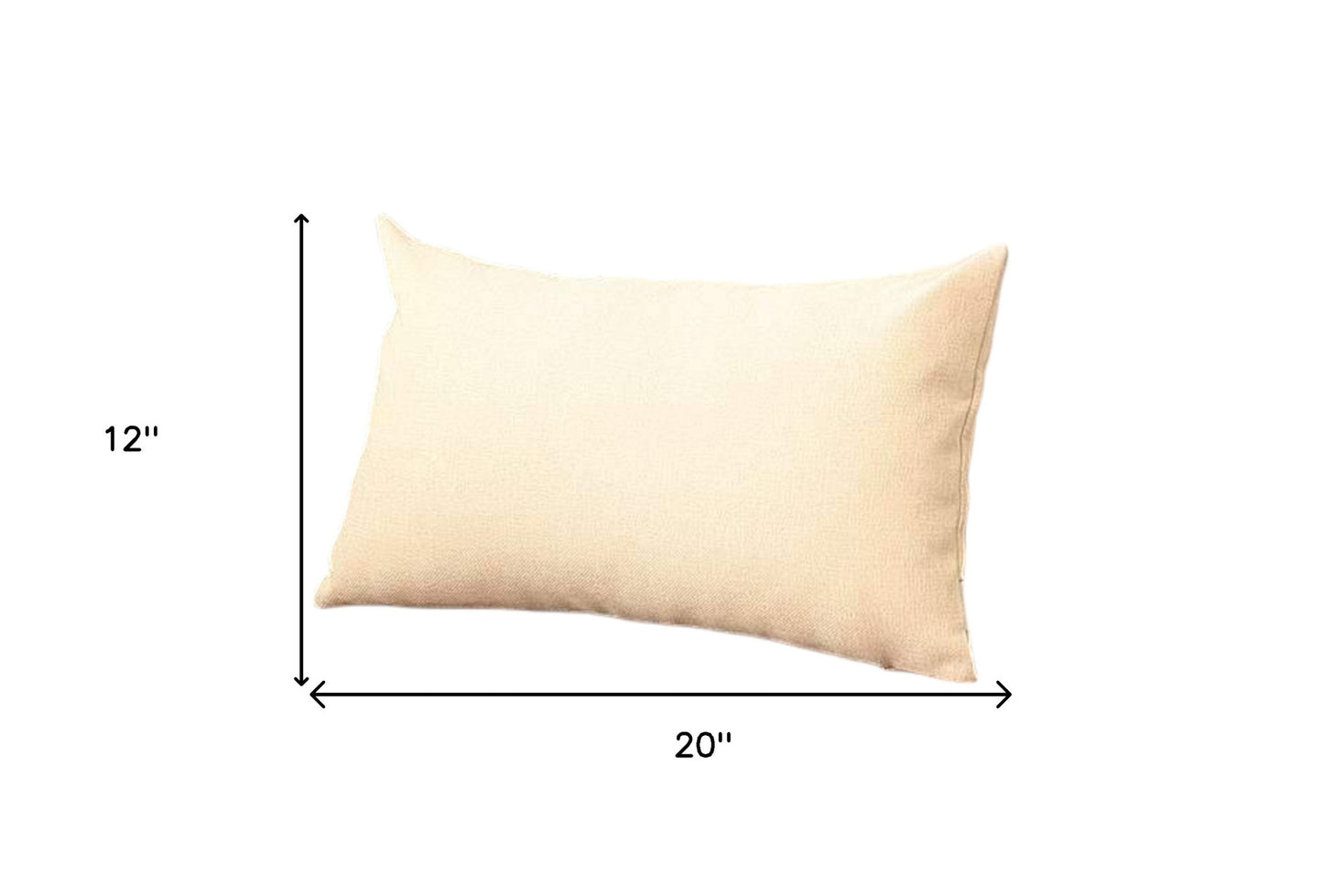 Set Of Four 20" X 12" Ivory Polyester Zippered Pillow