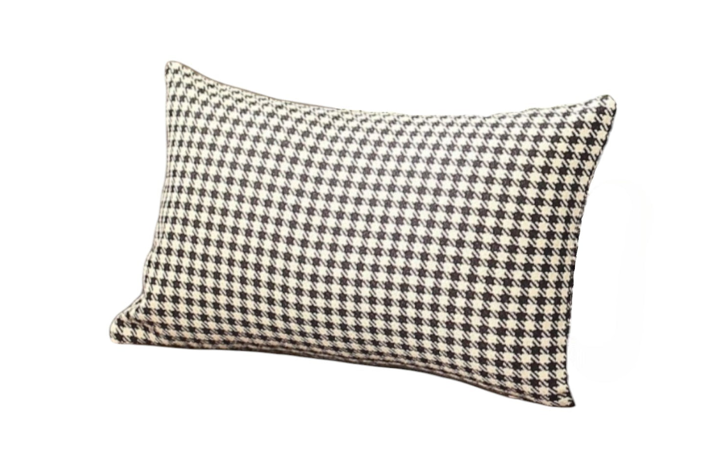 Set Of Four 20" X 12" Grey Polyester Houndstooth Zippered Pillow