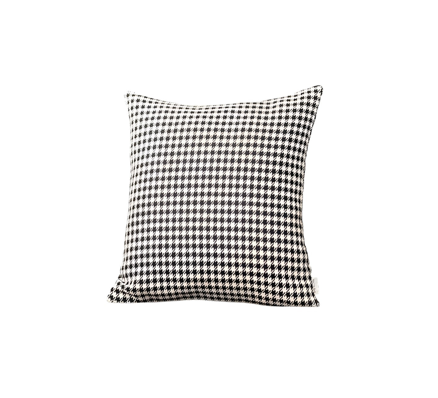 Set Of Four 18" X 18" Grey Polyester Houndstooth Zippered Pillow