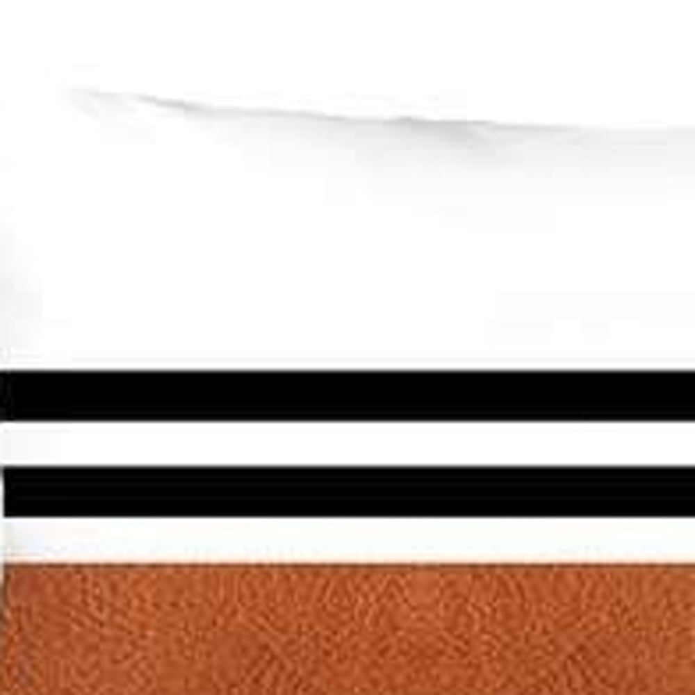 Set Of Four 20" X 12" Brown And Black Polyester Striped Zippered Pillow