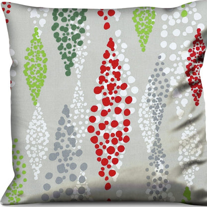 17" Gray and Red Geometric Cotton Throw Pillow Cover