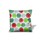 17" Red and Green Geometric Cotton Throw Pillow Cover