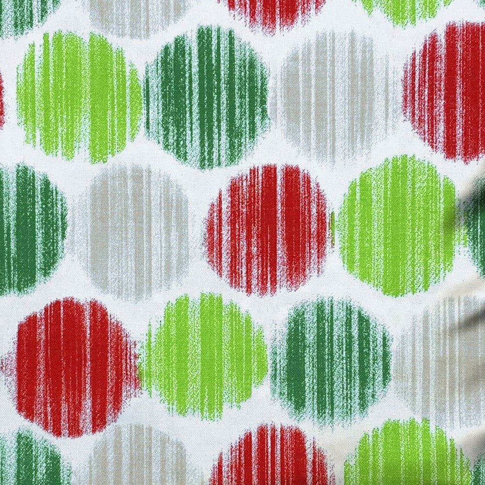 17" Red and Green Geometric Cotton Throw Pillow Cover