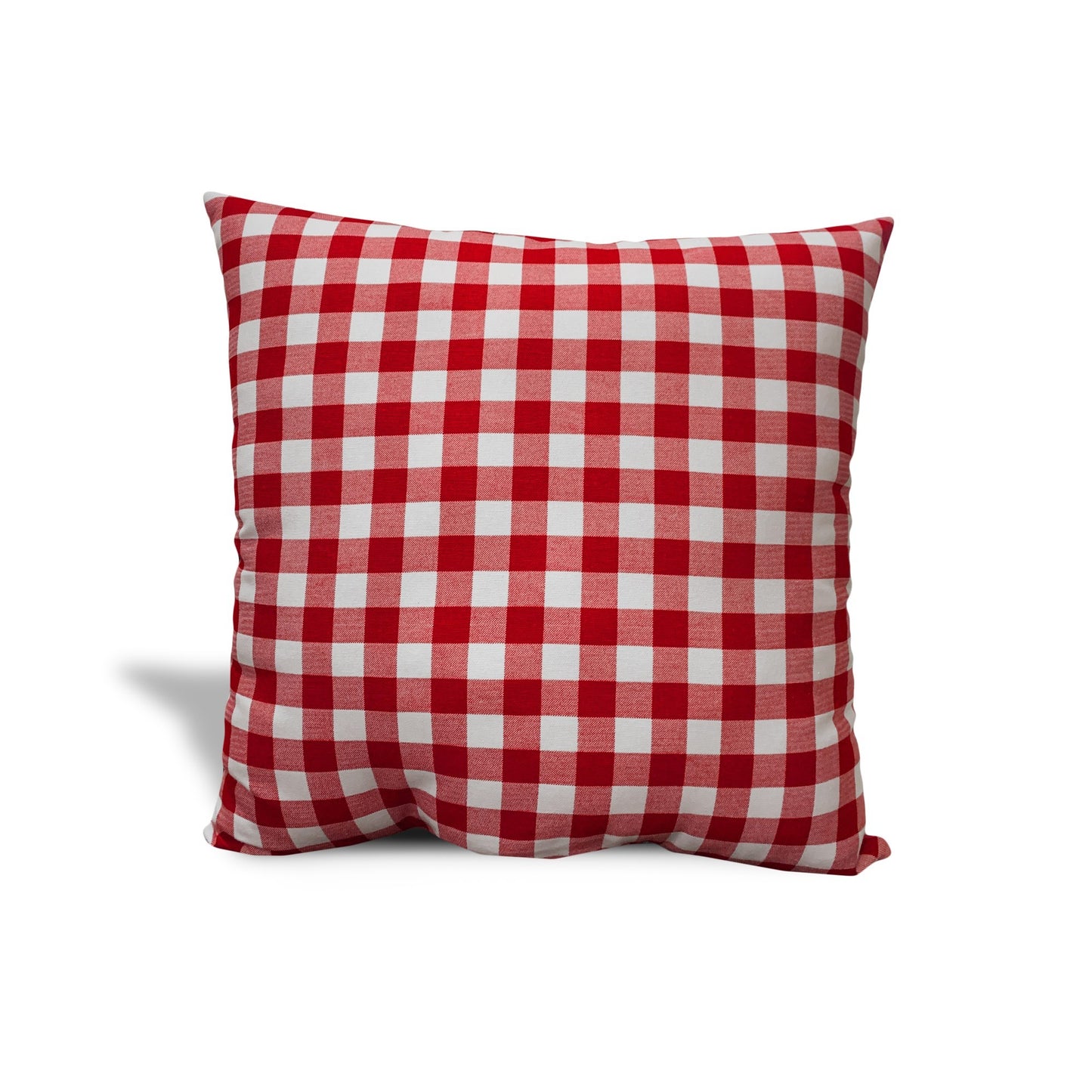 17" Gray and Red Christmas Gingham Cotton Throw Pillow Cover