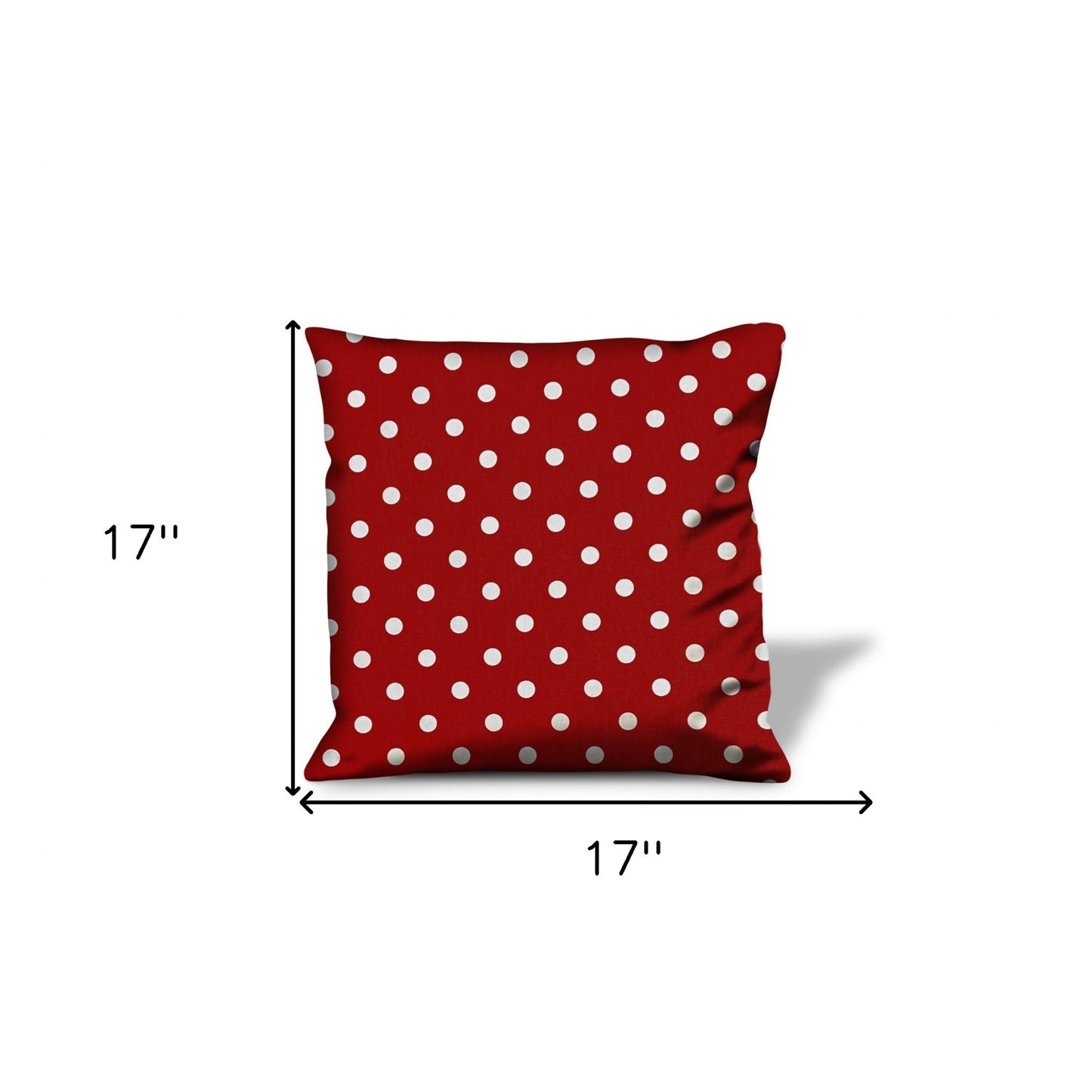 17" Red and White Christmas Polka Dot Throw Pillow Cover