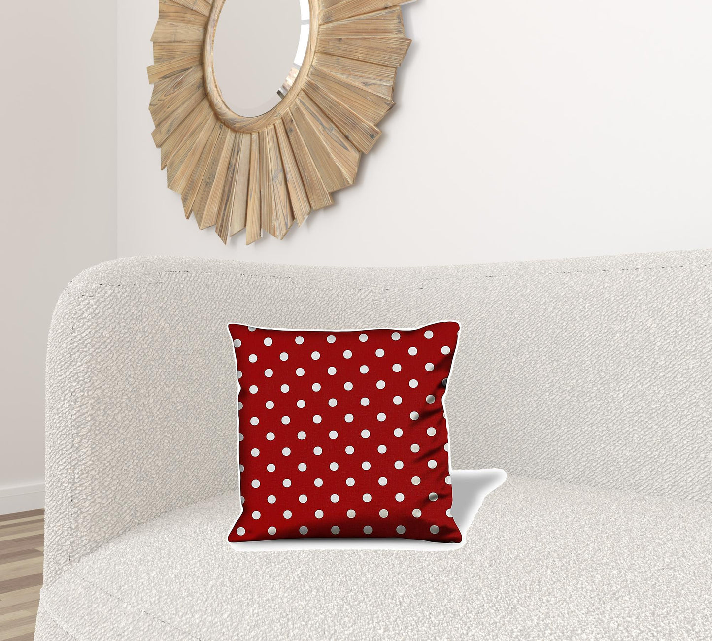 17" Red and White Christmas Polka Dot Throw Pillow Cover