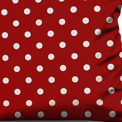 14" Red and White Christmas Polka Dot Cotton Throw Pillow Cover