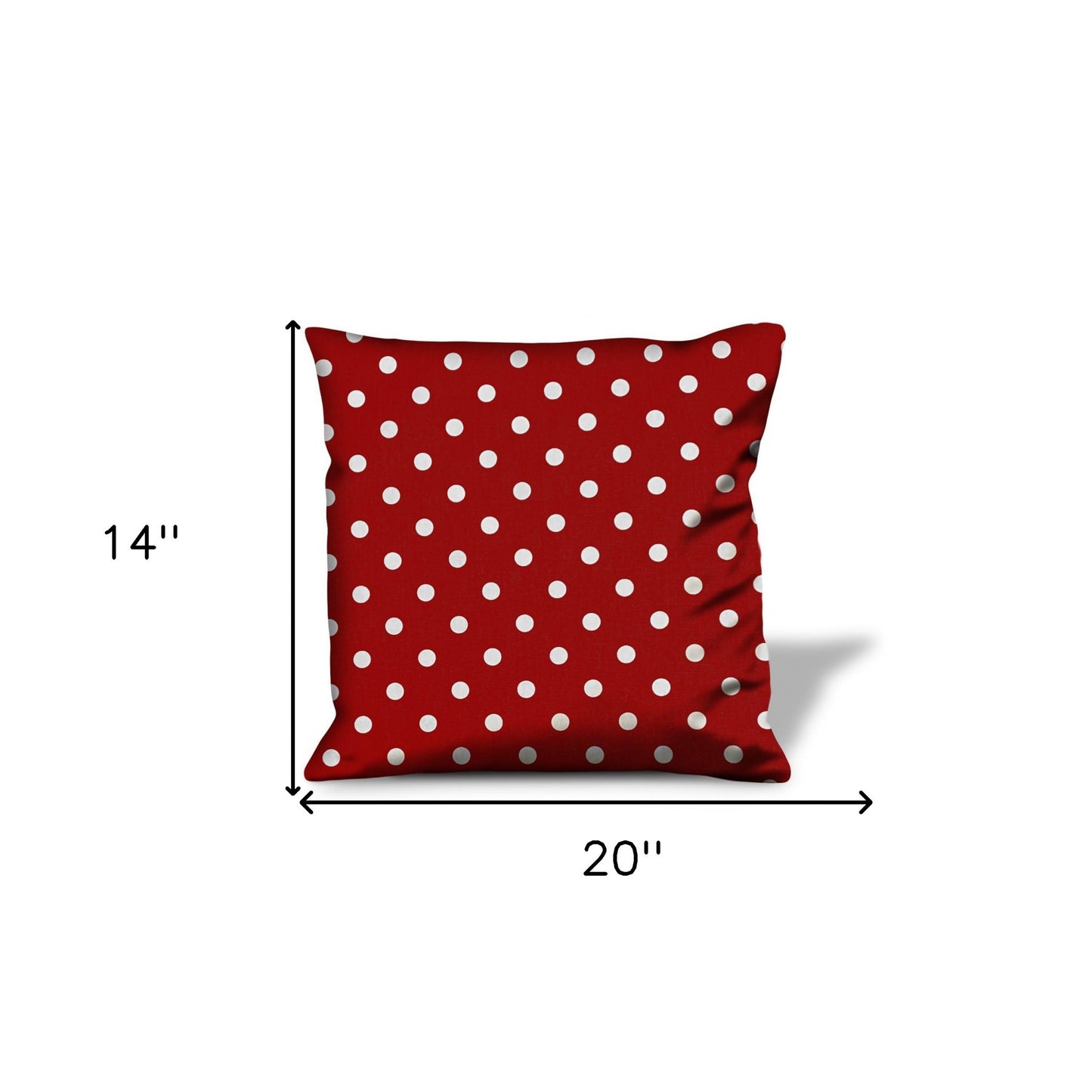 14" Red and White Christmas Polka Dot Cotton Throw Pillow Cover