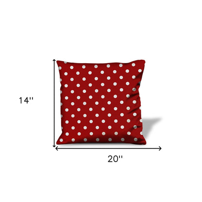 14" Red and White Christmas Polka Dot Cotton Throw Pillow Cover