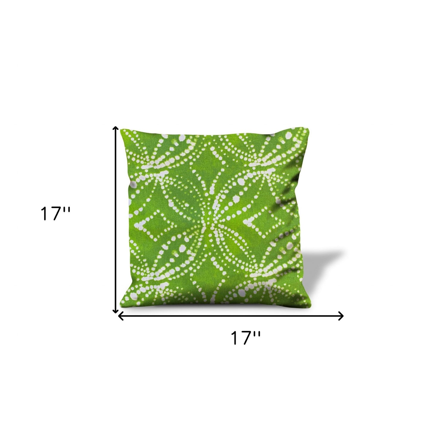 17" Green and White Medallion Cotton Throw Pillow Cover