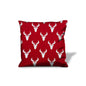 20" Red and White Stag Cotton Throw Pillow Cover