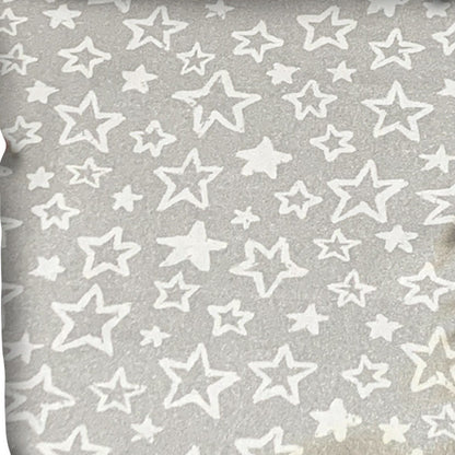 14" Silver and White Star Cotton Throw Pillow Cover