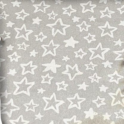 17" Silver and White Star Cotton Throw Pillow Cover