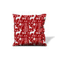 14" Red and White Juvenile Animal Print Cotton Throw Pillow Cover