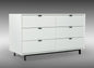 51" White Manufactured Wood Six Drawer Double Dresser