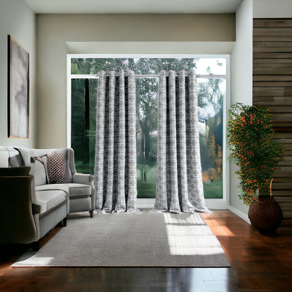 84” Silver Interlock Pattern Window Curtain Panel