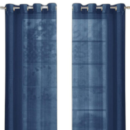 Set of Two 84"  Blue Solid Modern Window Panels