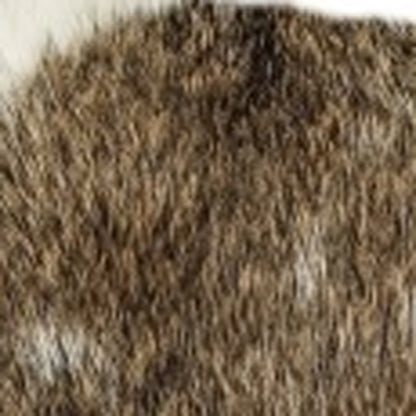 12" X 20" Brown And White Rabbit Natural Fur Throw Pillow