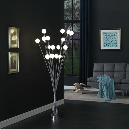 62" Chrome Multi Light LED Novelty Floor Lamp