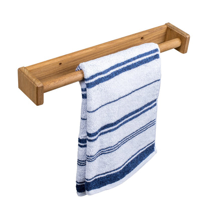 16" Traditional Solid Teak Towel Bar