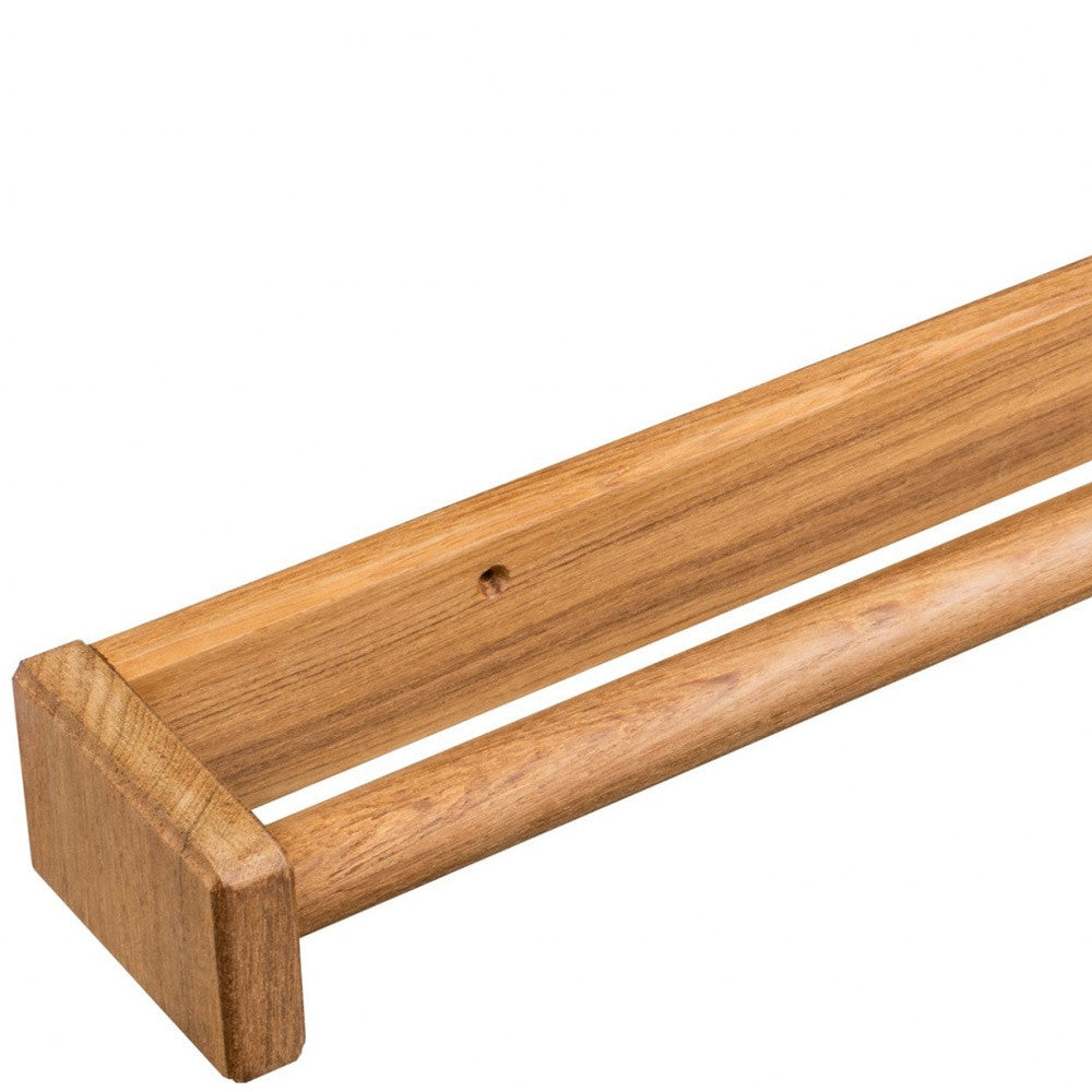 16" Traditional Solid Teak Towel Bar