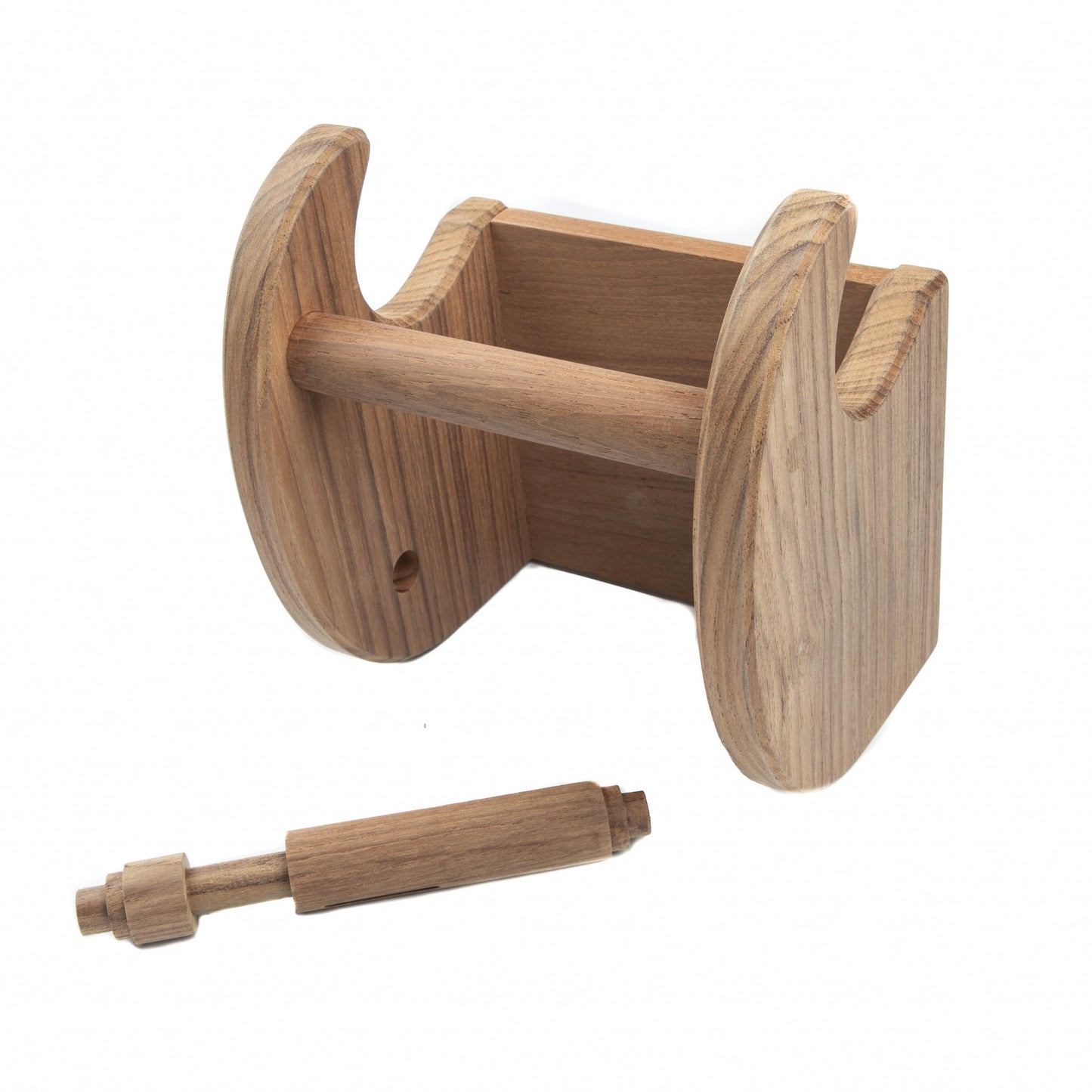 Traditional Solid Teak Magazine and Toilet Paper Holder