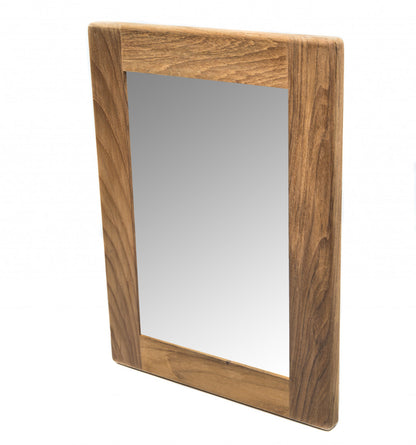 15" Brown Accent Solid Wood Mirror