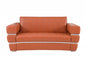 75" Camel And Silver Italian Leather Loveseat