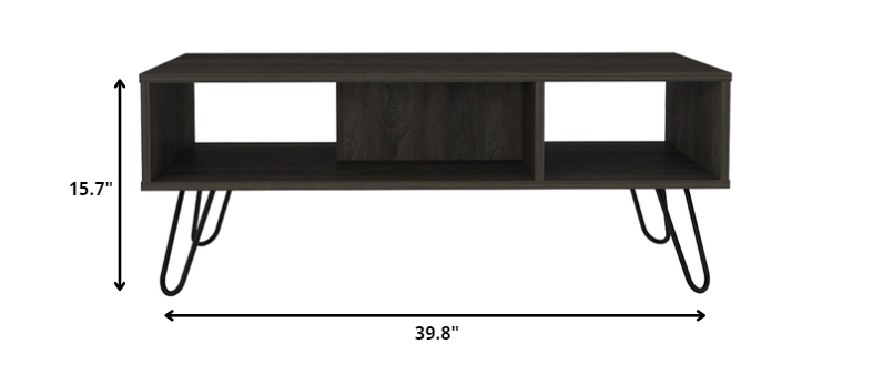 40" Carbon Espresso Manufactured Wood Rectangular Coffee Table