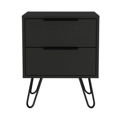 22" Black Wengue Two Drawer Nightstand