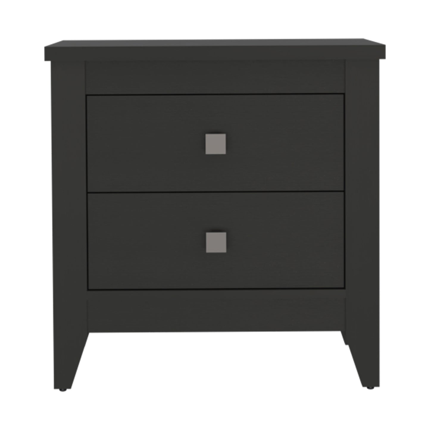 24" Black Wengue Two Drawer Nightstand