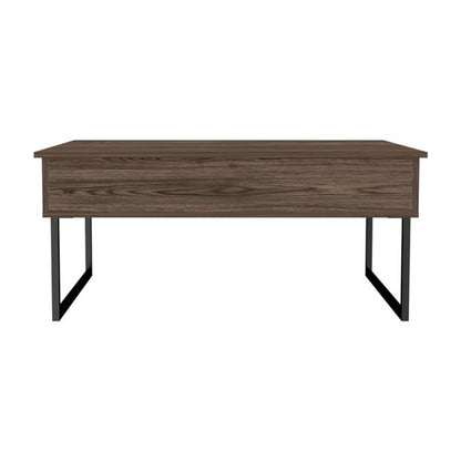 41" Dark Walnut Manufactured Wood Rectangular Lift Top Coffee Table