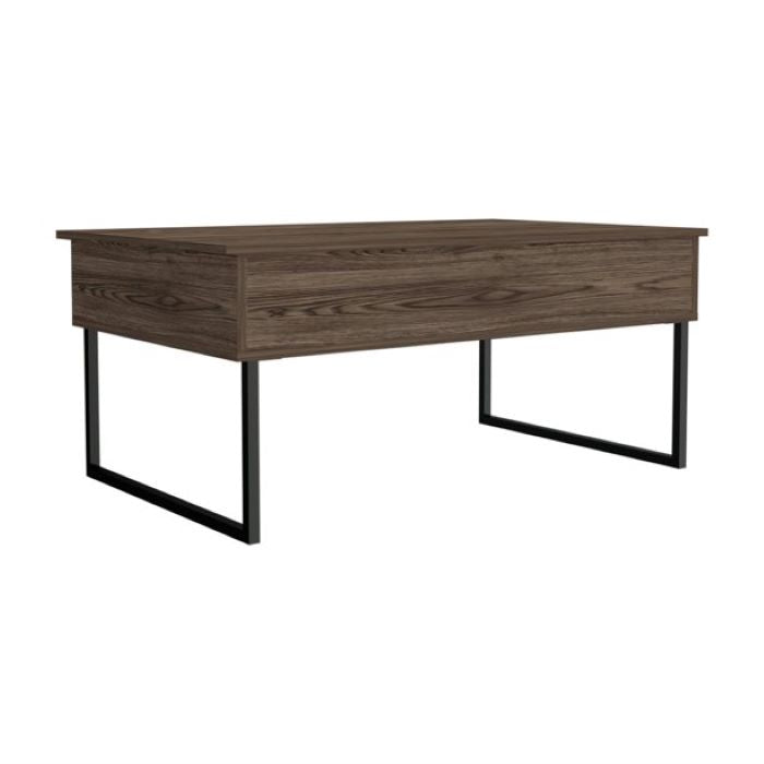 41" Dark Walnut Manufactured Wood Rectangular Lift Top Coffee Table