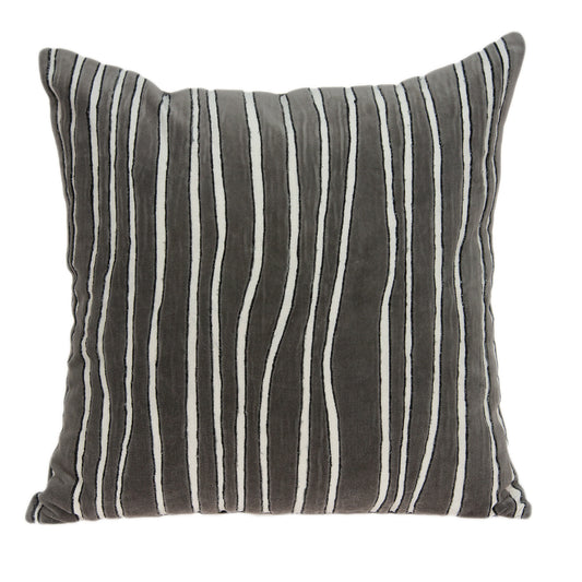 20" Gray Cotton Throw Pillow