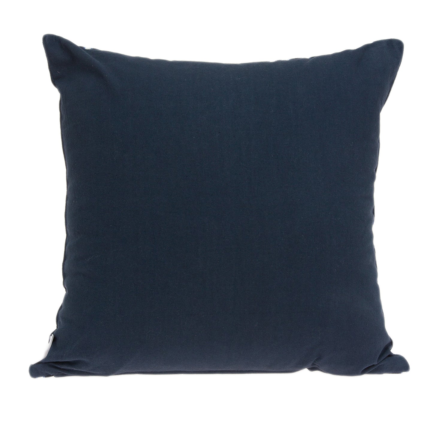 20" X 20" Blue 100% Cotton Zippered Pillow