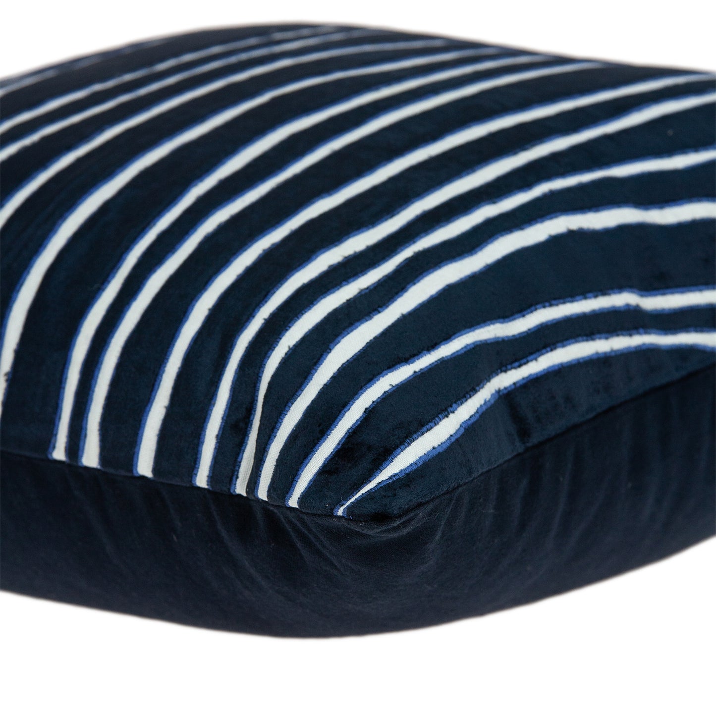 20" X 20" Blue 100% Cotton Zippered Pillow