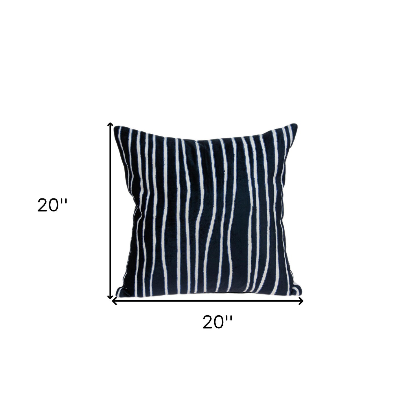 20" X 20" Blue 100% Cotton Zippered Pillow