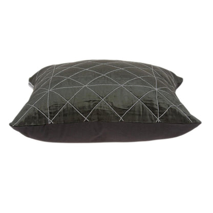 20" X 20" Gray Cotton Blend Zippered Pillow