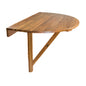 24" Brown Half Round Solid Wood Folding Outdoor Balcony Table