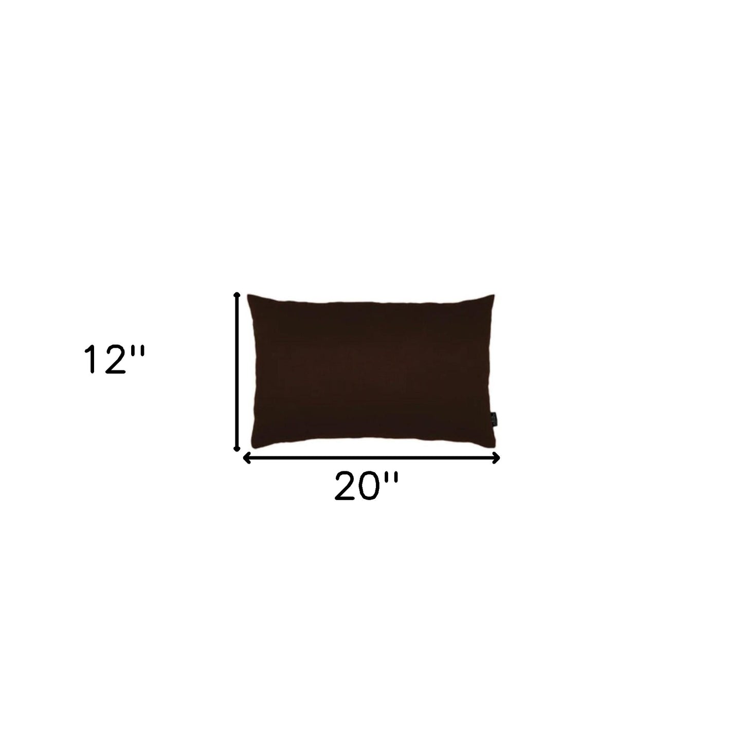 Set Of Two 12" X 20" Brown Zippered Polyester Lumbar Pillow Cover