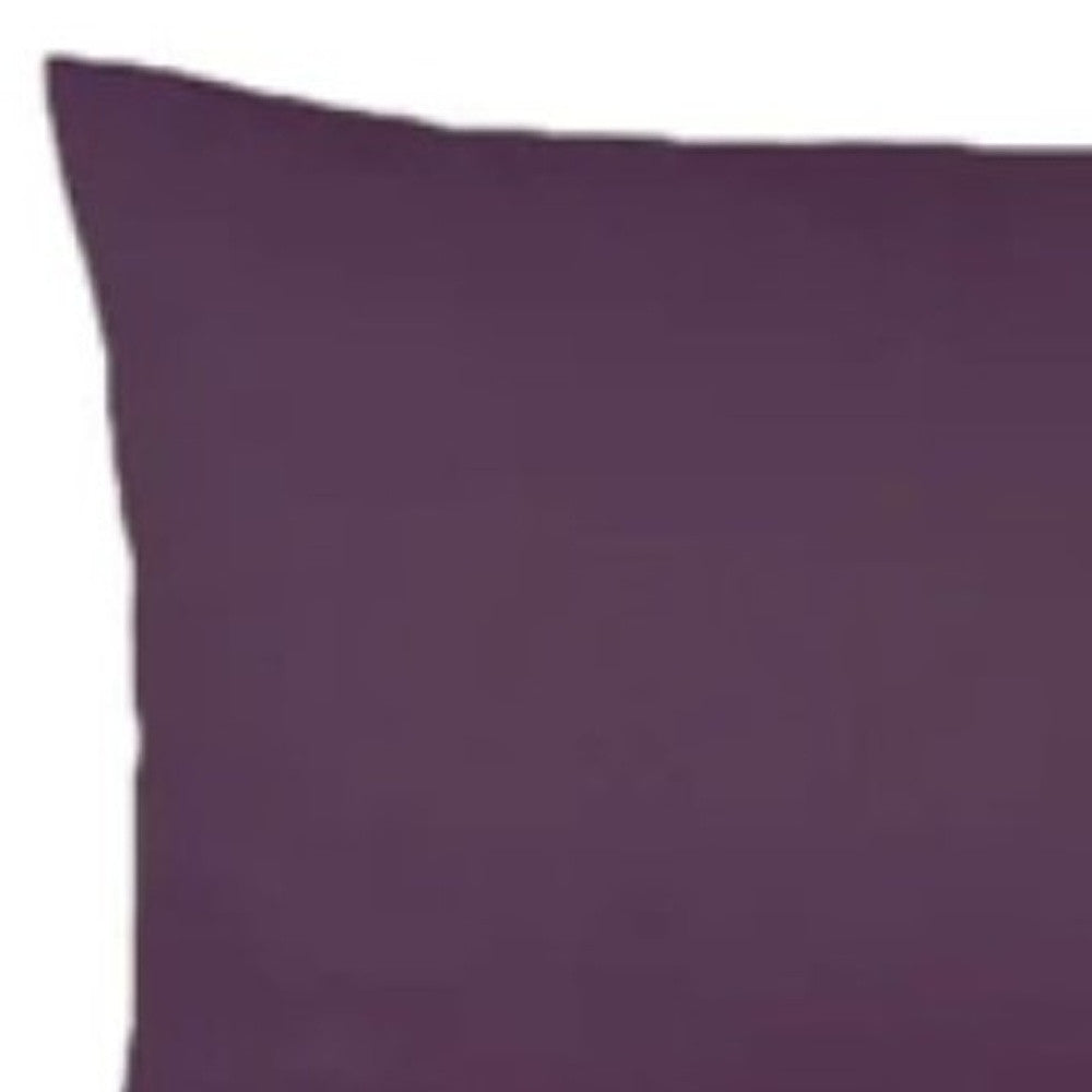 Set Of Two 12" X 20" Purple Polyester Zippered Pillow Cover