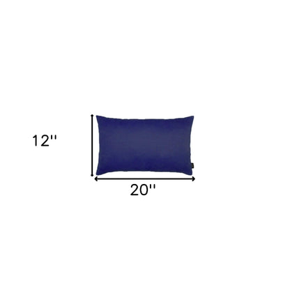 Set Of Two 12" X 20" Navy Blue Polyester Zippered Pillow Cover