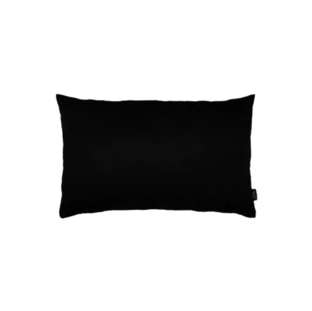 Set Of Two 12" X 20" Black Zippered Polyester Lumbar Pillow Cover